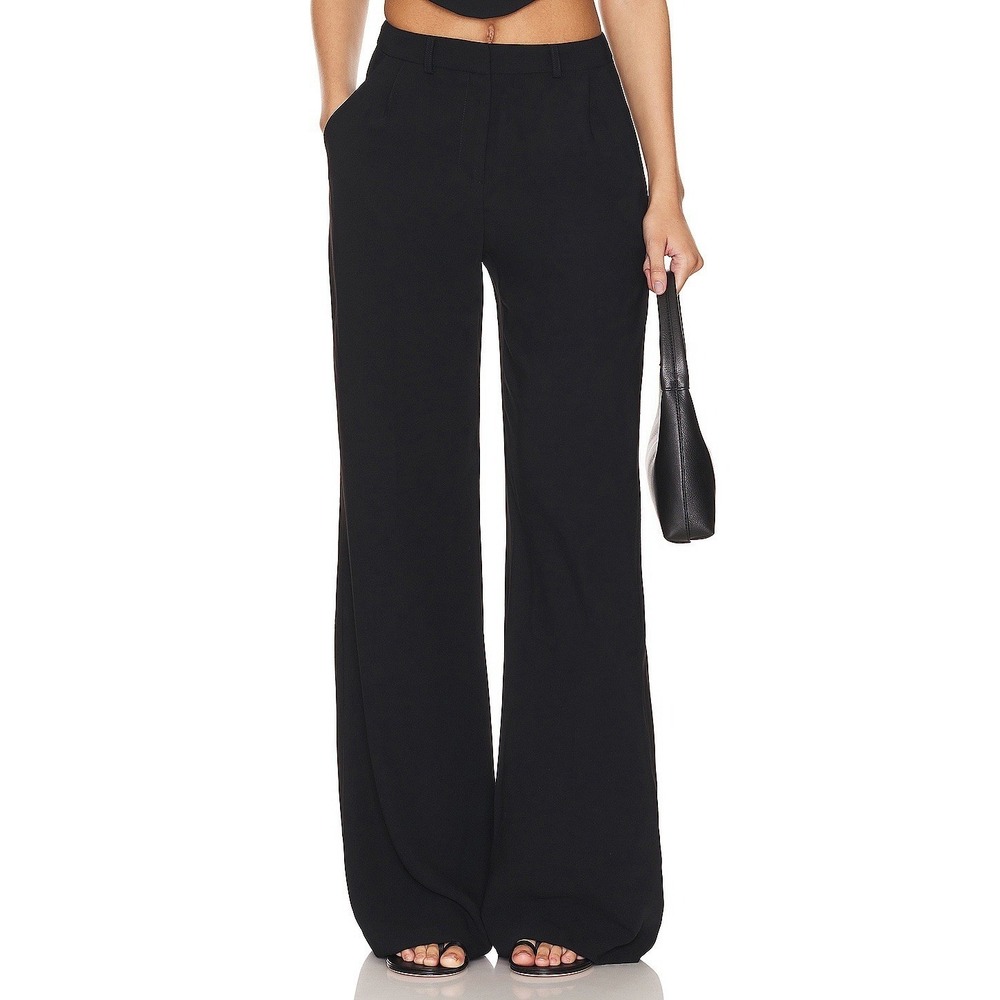 Drew Black Wide Leg Trouser Pants Size S High Waist Tailored Workwear Chic